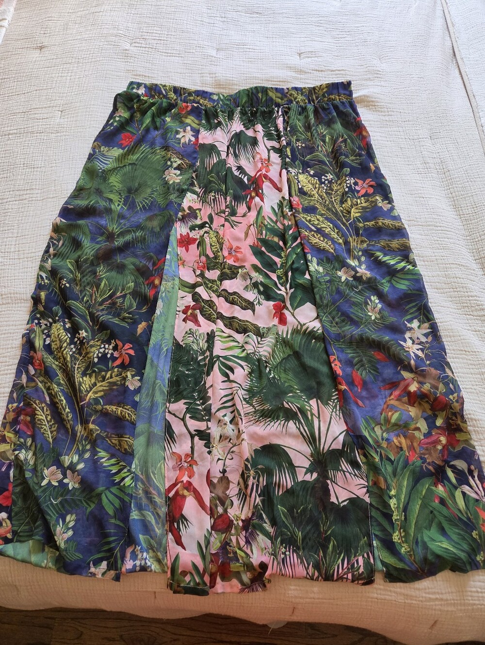 Semi Sheer Tropical Maxi Skirt